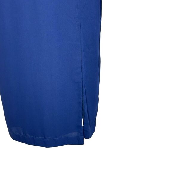 Lulus Navy Blue Pleated Chiffon Sleeveless Cocktail Dress| XL - Picture 6 of 10